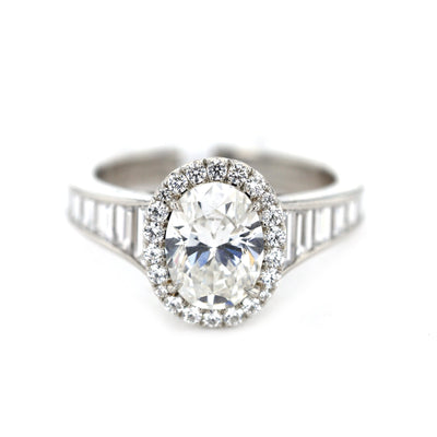 1.53 ct Diamond Halo Engagement Ring