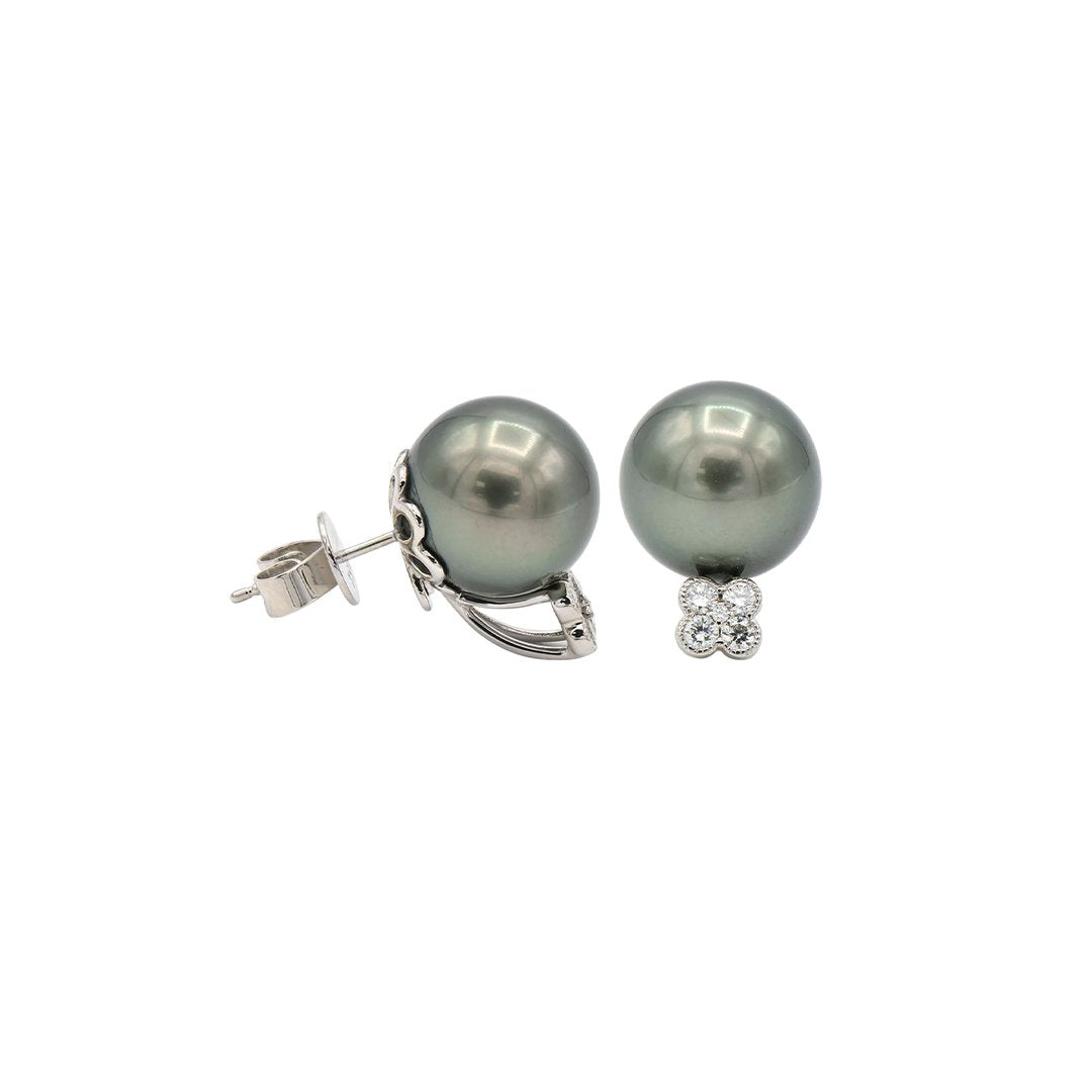 Pearl & Diamond Earrings