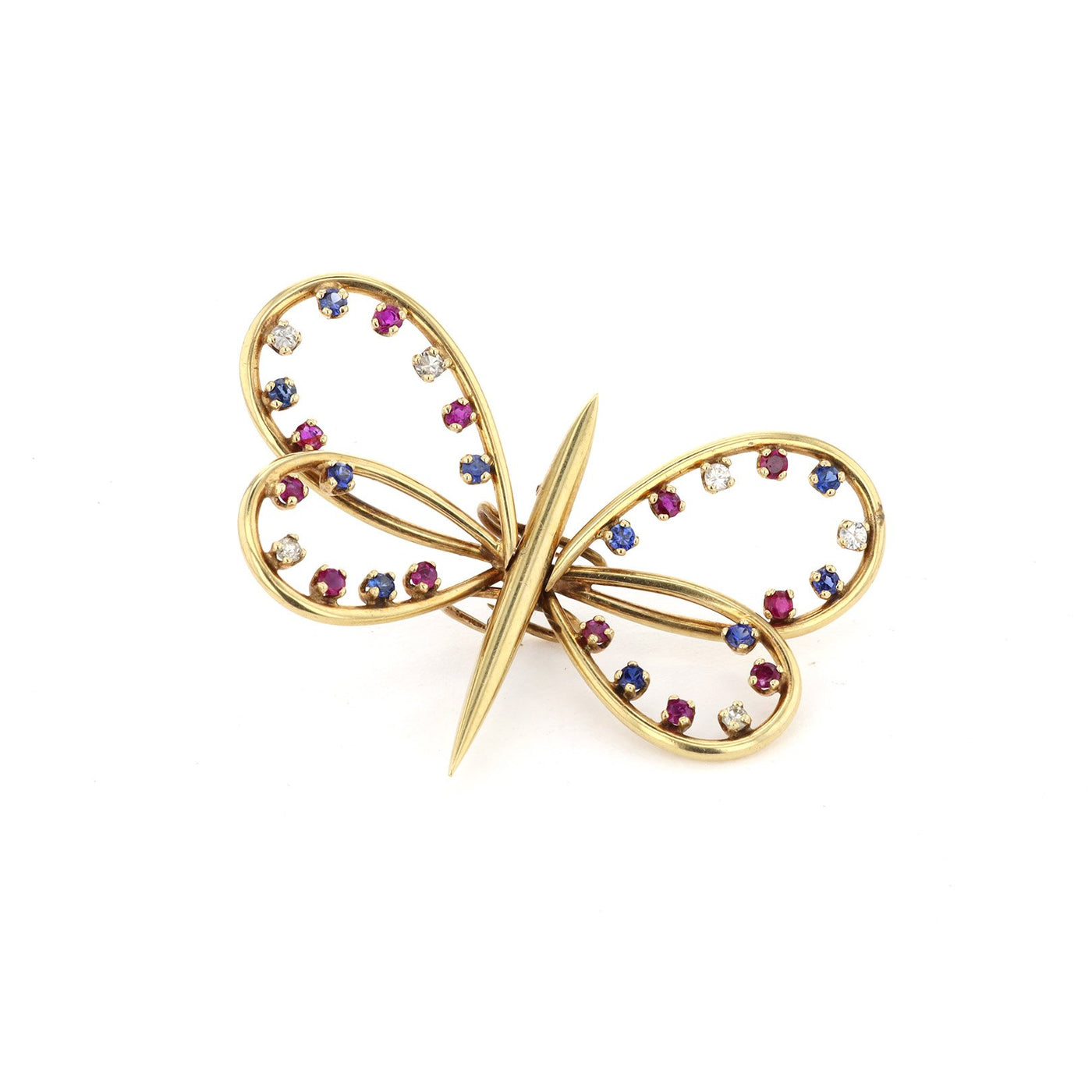 Sapphire, Ruby & Diamond Pin