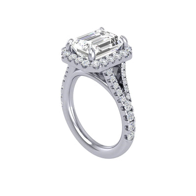 1.07 ctw Diamond Halo Engagement Ring