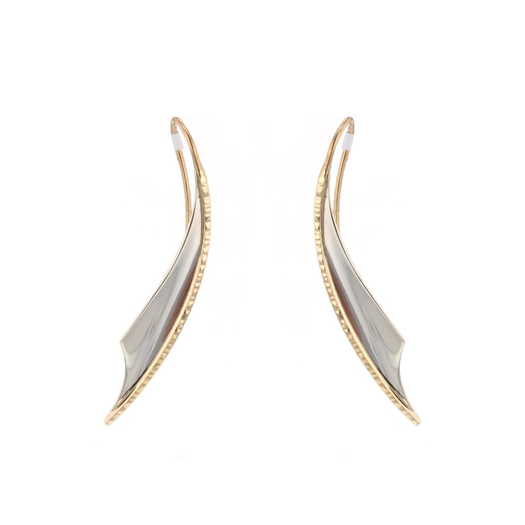 Sterling Silver & Yello Gold Surf Earrings