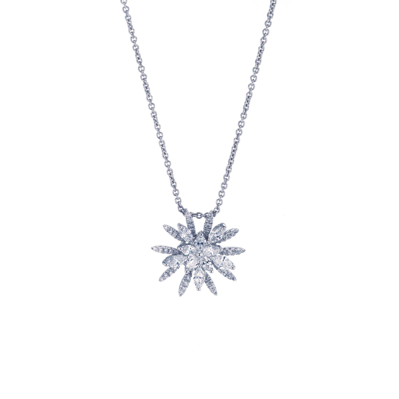 Diamond Star/Snowflake Pendant Necklace