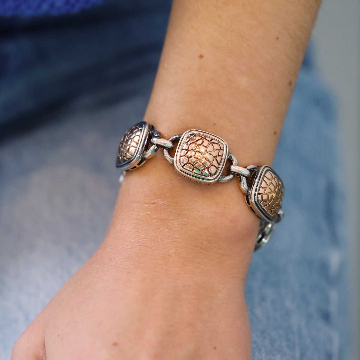 Silver & Gold Python Bracelet