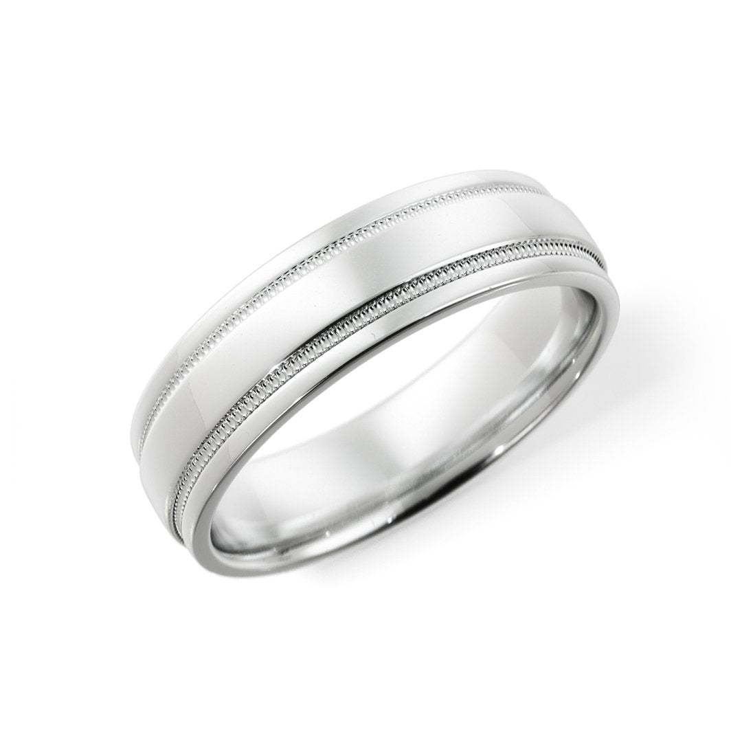 6MM Milgrain Polished Finish Band