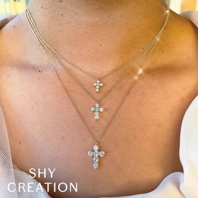 15+3" 0.50 ctw Diamond Cross Necklace