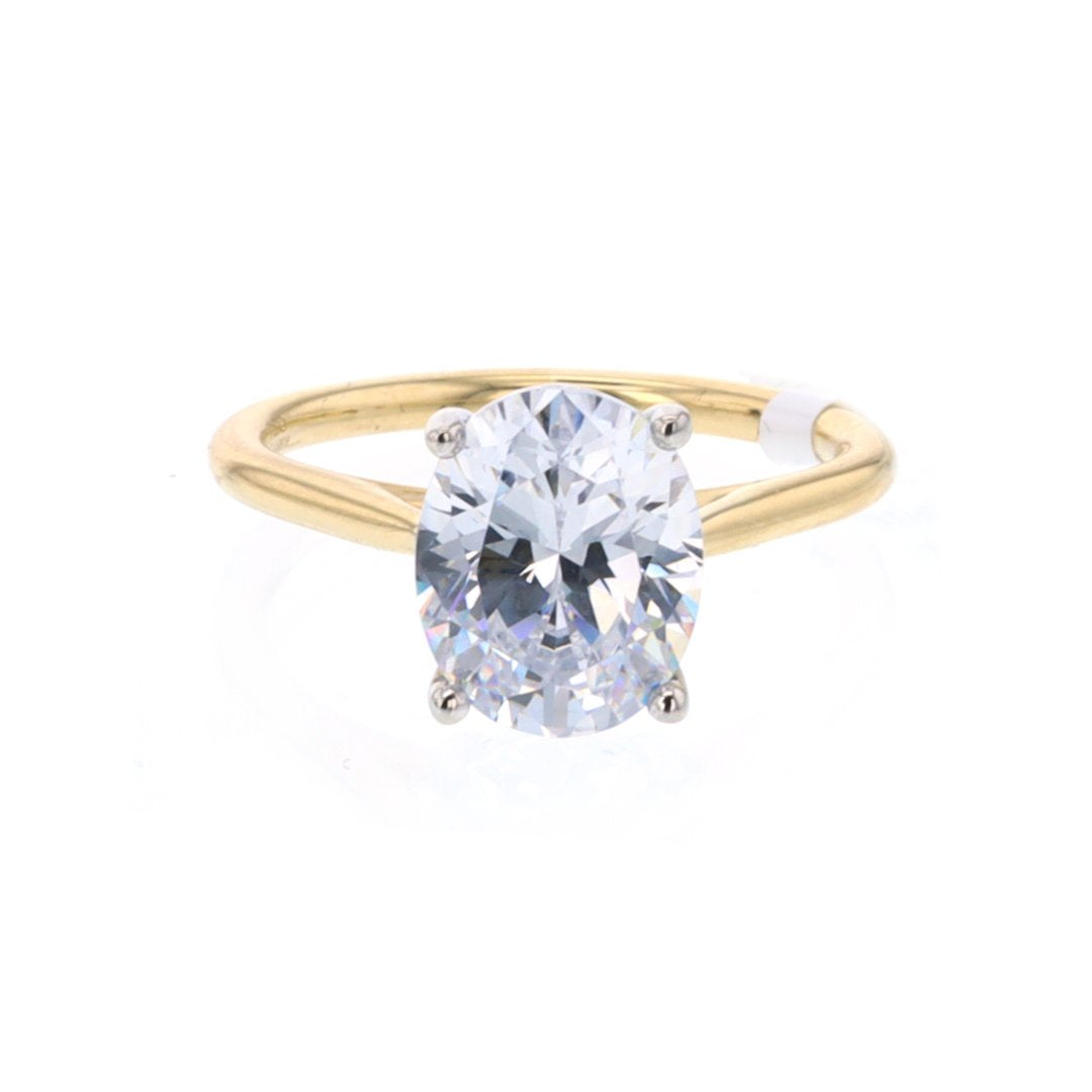 3.04 ct Lab-Grown Oval Diamond Solitaire Engagement Ring