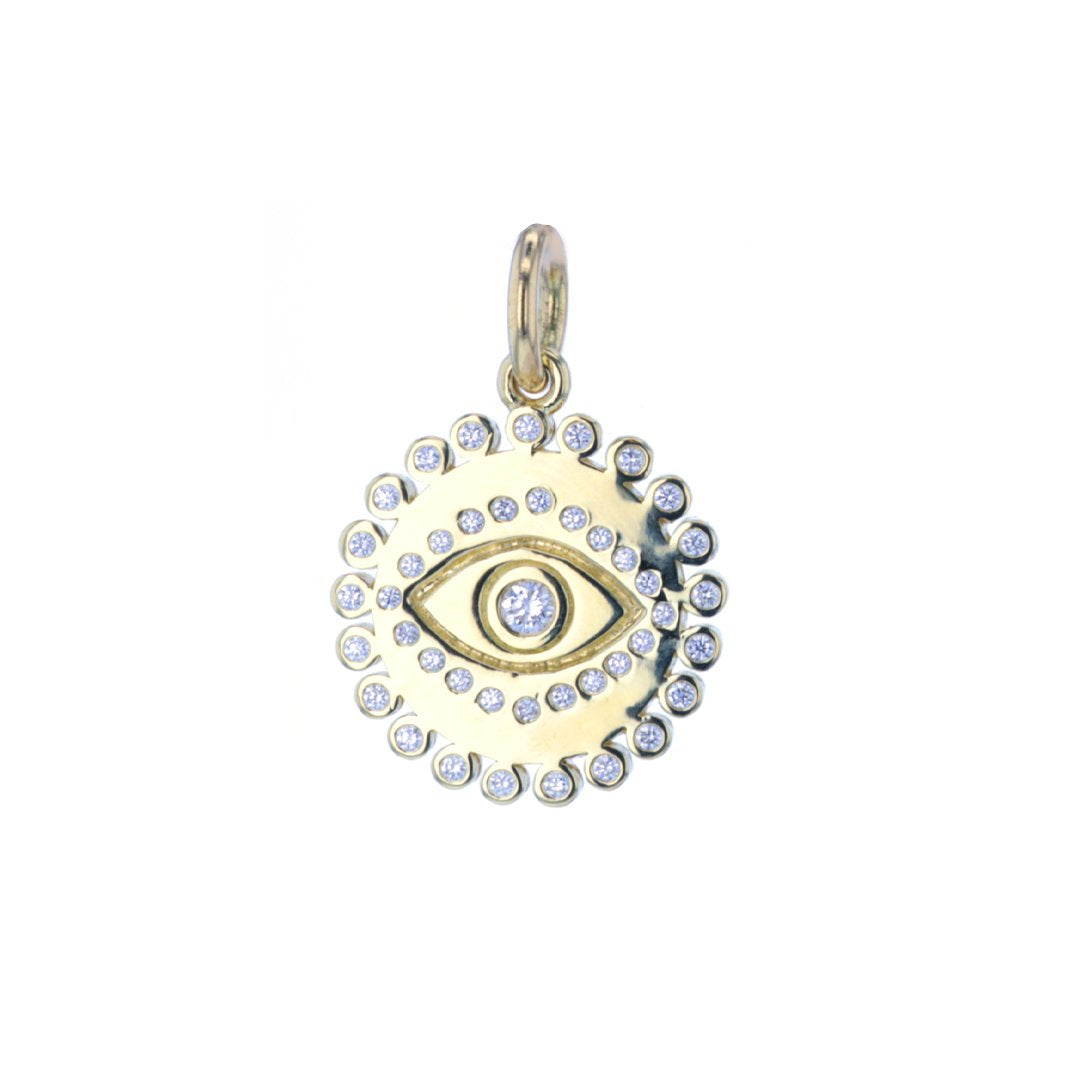 0.28 ctw Diamond Protection Eye Medallion Pendant