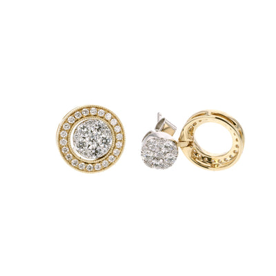 1.02 ctw Diamond 2-Way Halo Earrings