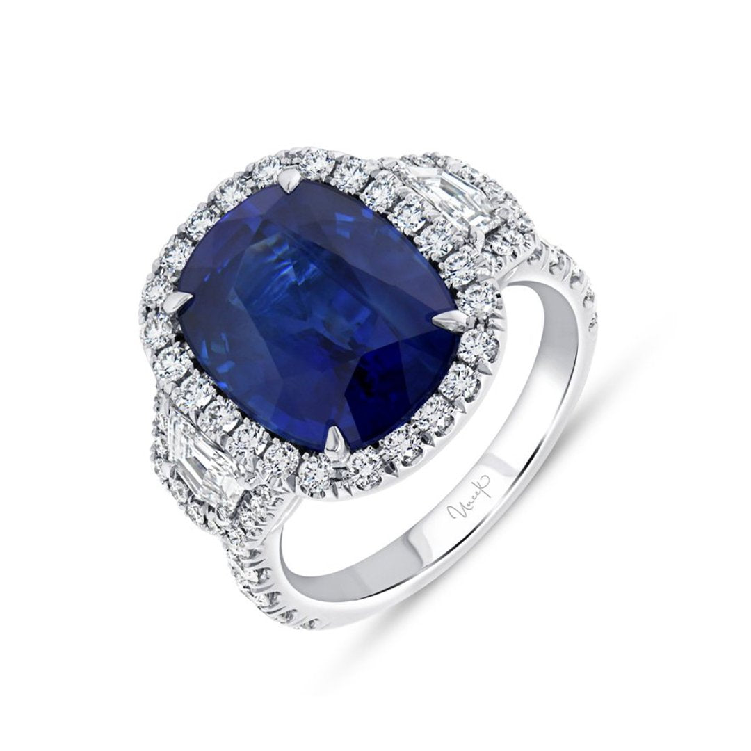 Blue Sapphire & Diamond Ring