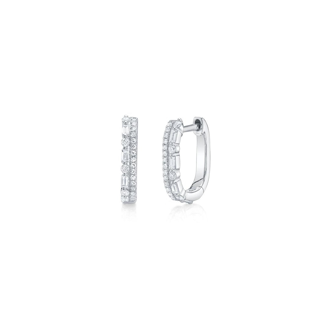 0.31 ctw Diamond Oval Huggie Earrings