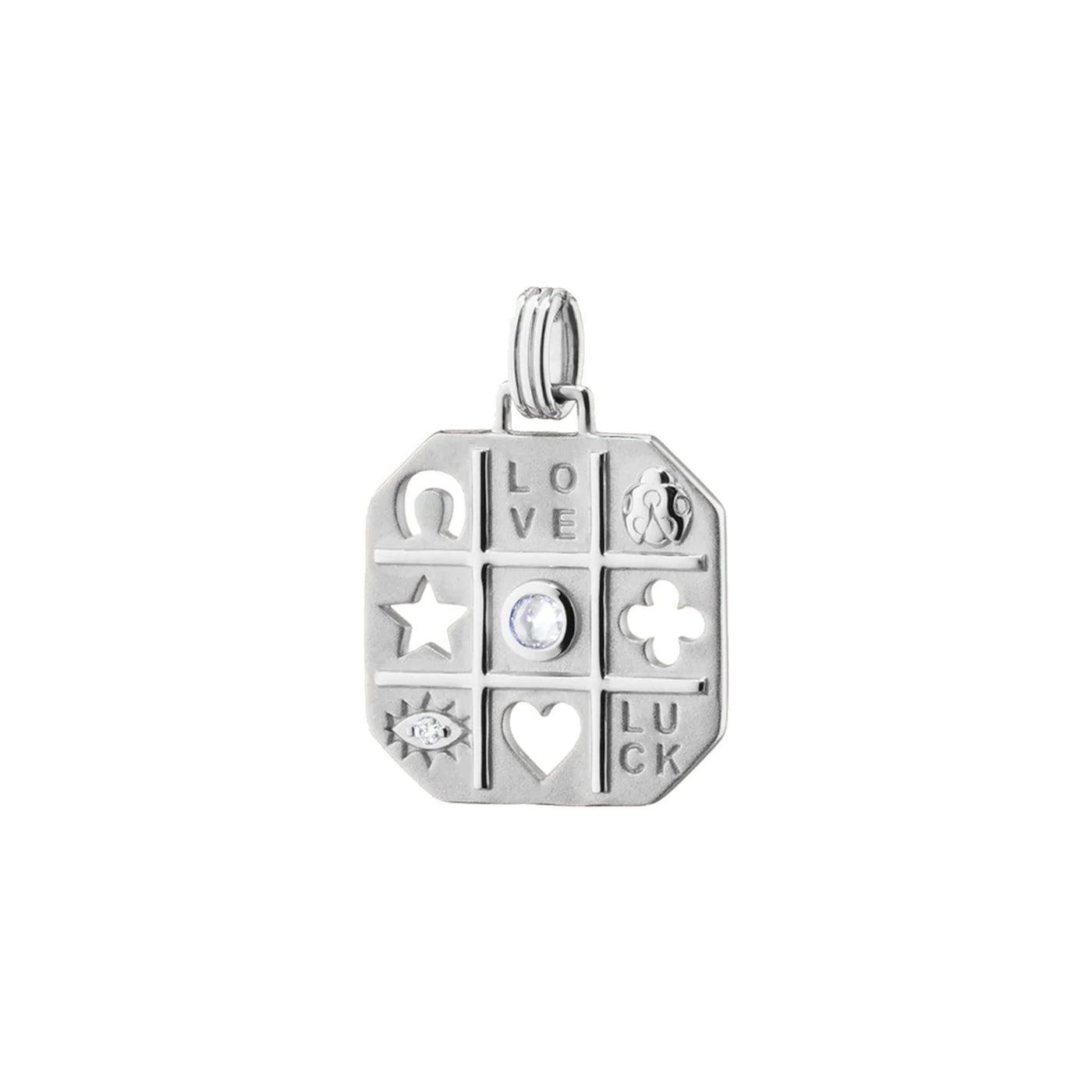 Sapphire Slver Luck Charm Pendant
