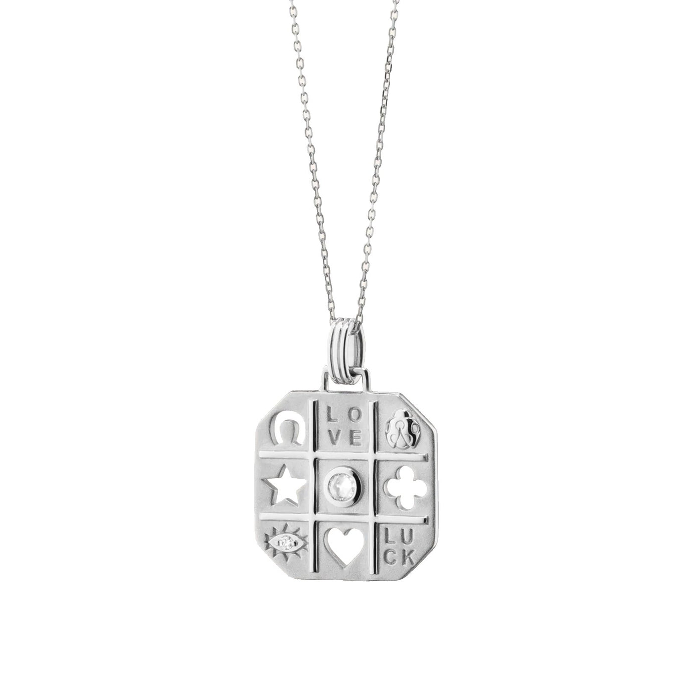 Sapphire Slver Luck Charm Pendant