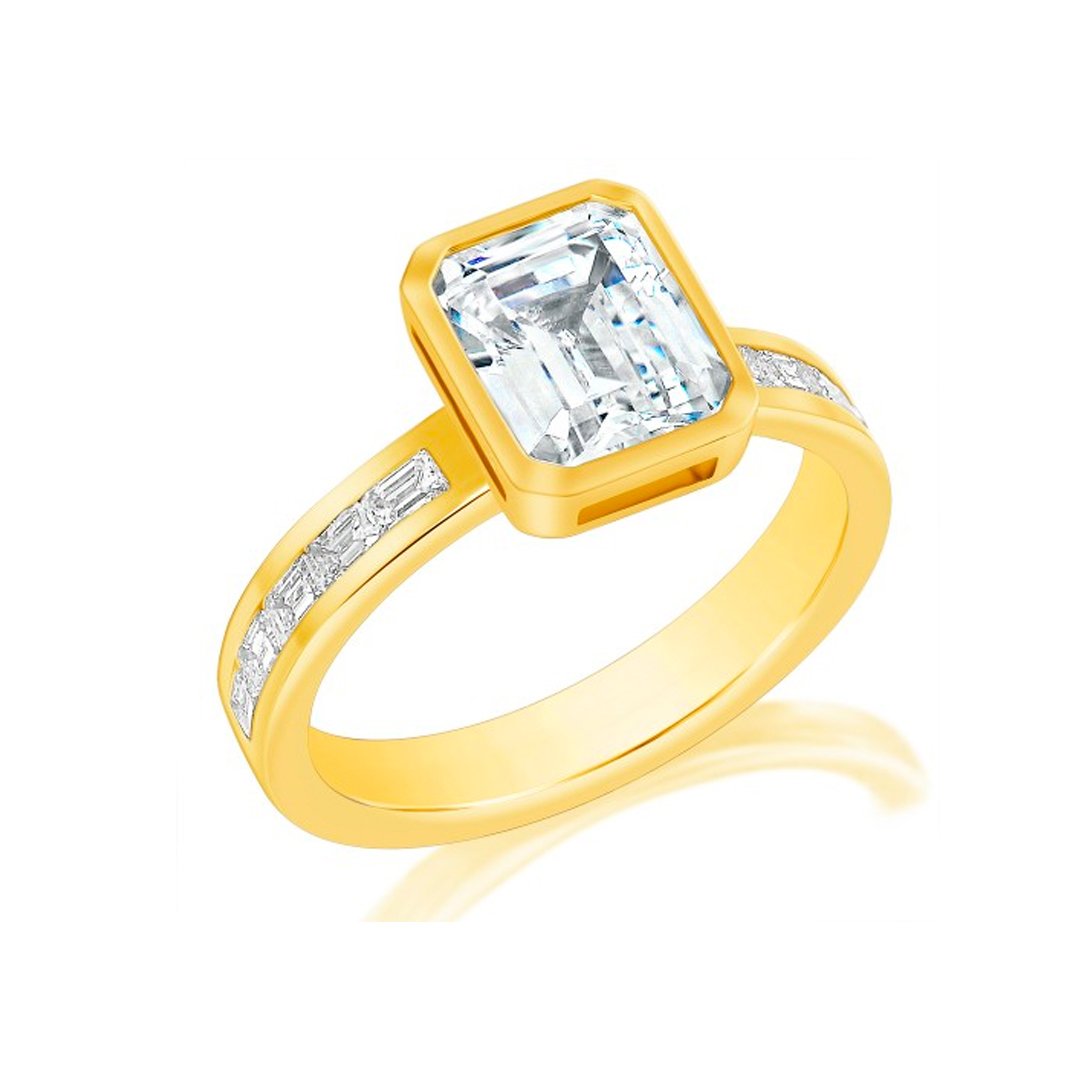 0.54 ctw Diamond Bezel Engagement Ring