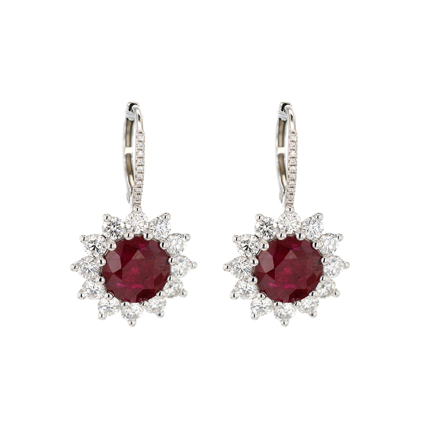 Ruby & Diamond Drop Earrings