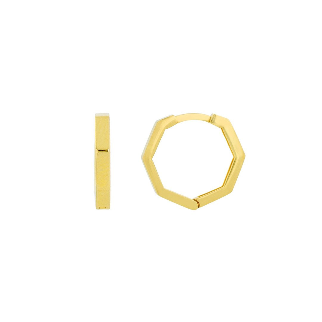 Hexagon Huggie Earrings
