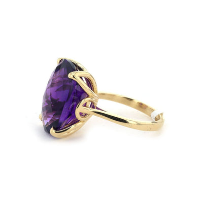 Amethyst Checkerboard Ring