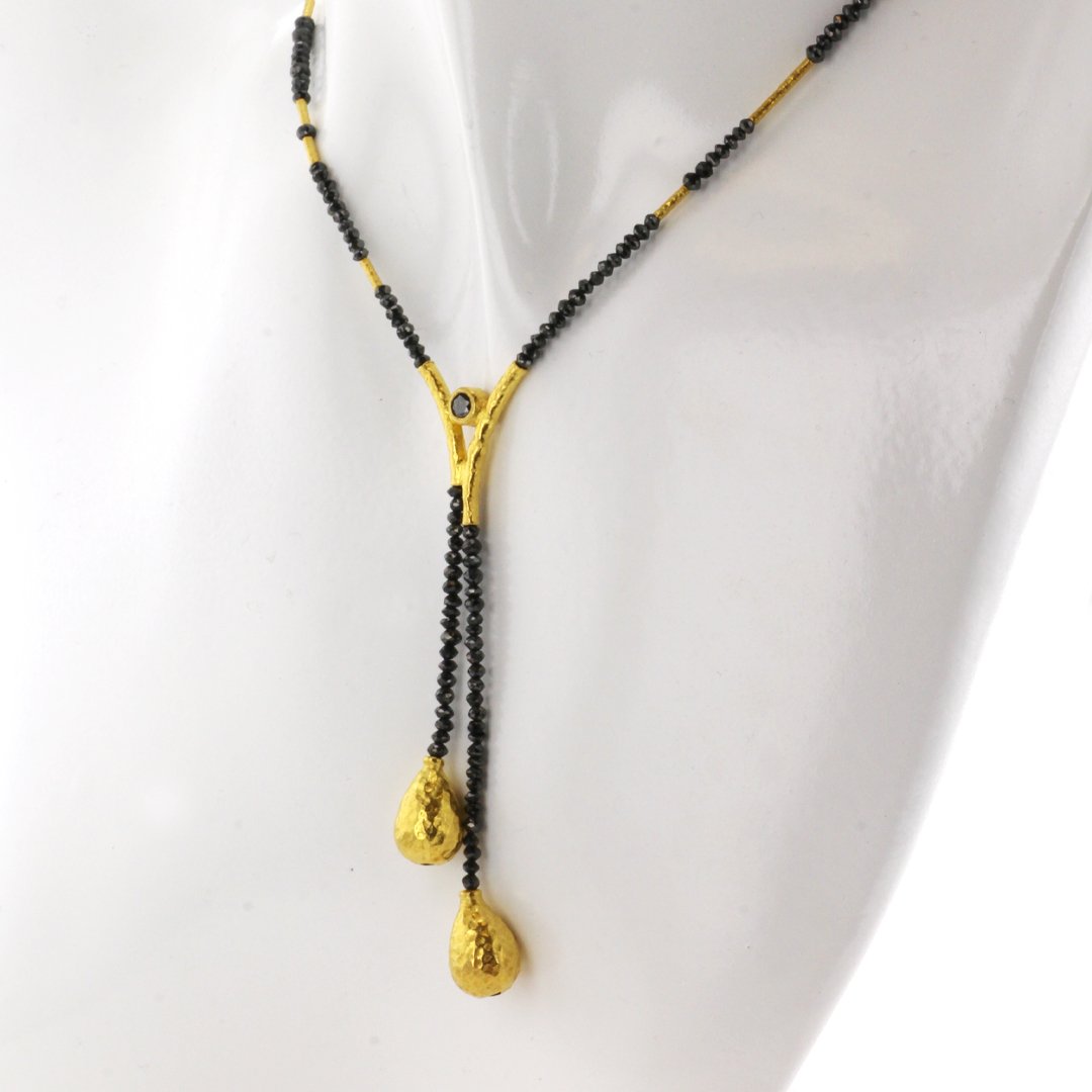 Black Diamond Bead Necklace