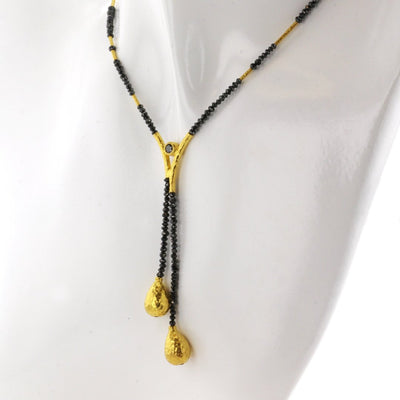Black Diamond Bead Necklace