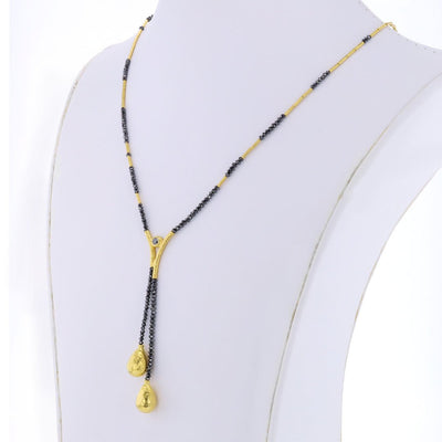 Black Diamond Bead Necklace
