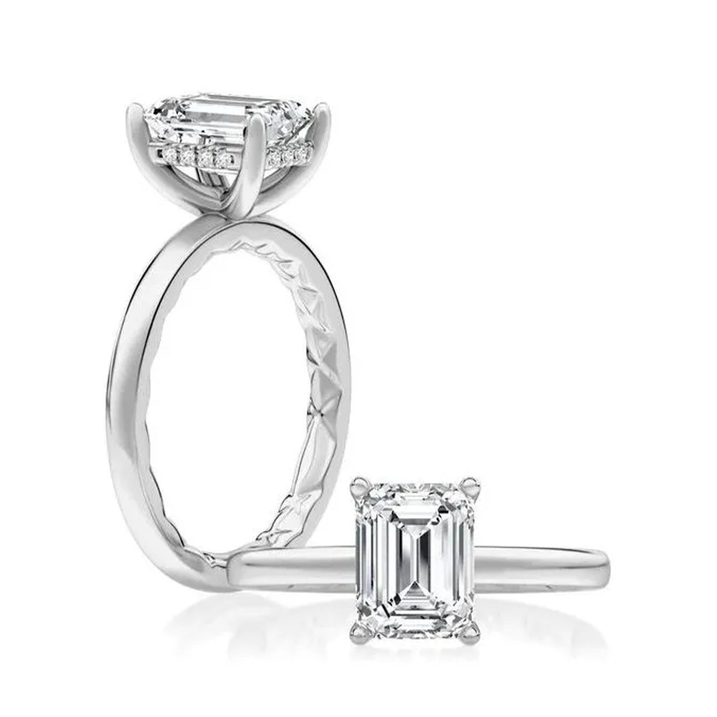 0.07 ctw Diamond Hidden Halo Engagement Ring