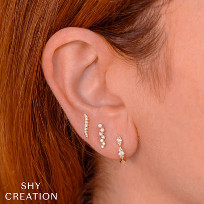 0.14 ctw Diamond Wave Earrings