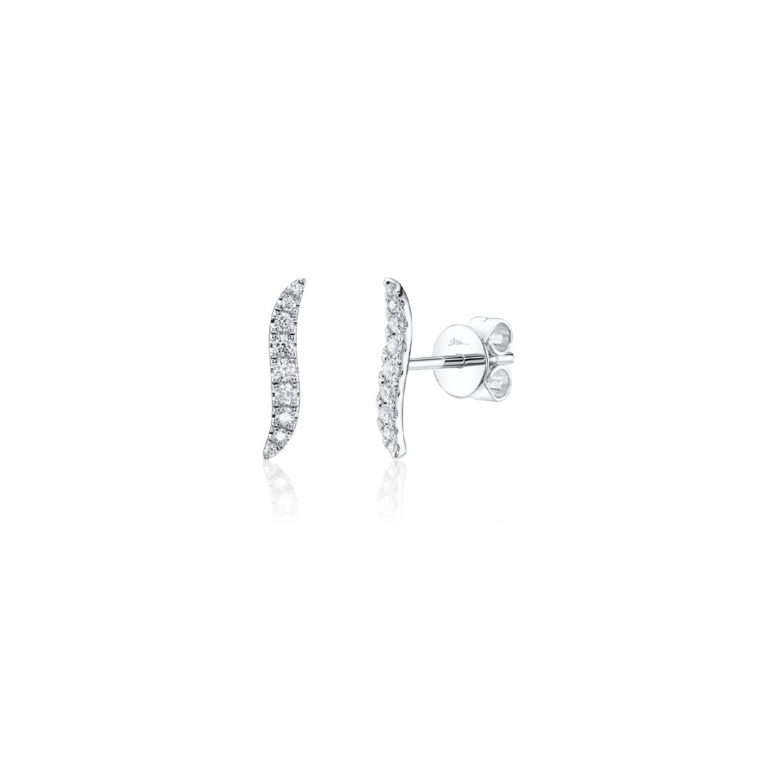 0.14 ctw Diamond Wave Earrings