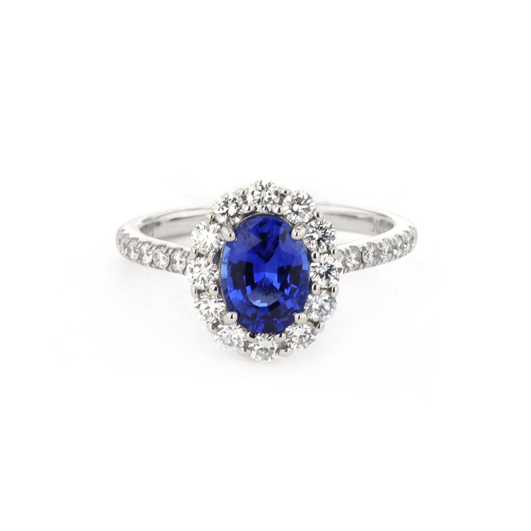 Blue Sapphire & Diamond Ring