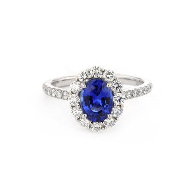 Blue Sapphire & Diamond Ring