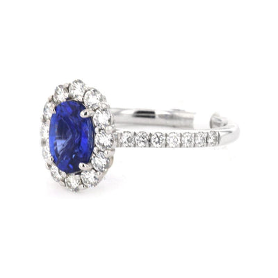 Blue Sapphire & Diamond Ring