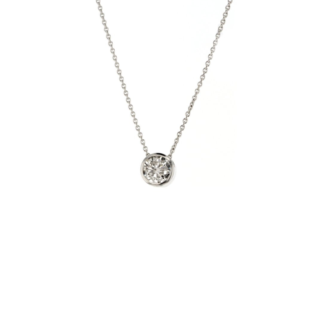 18" 0.70 ct Diamond Solitaire Bezel Necklace
