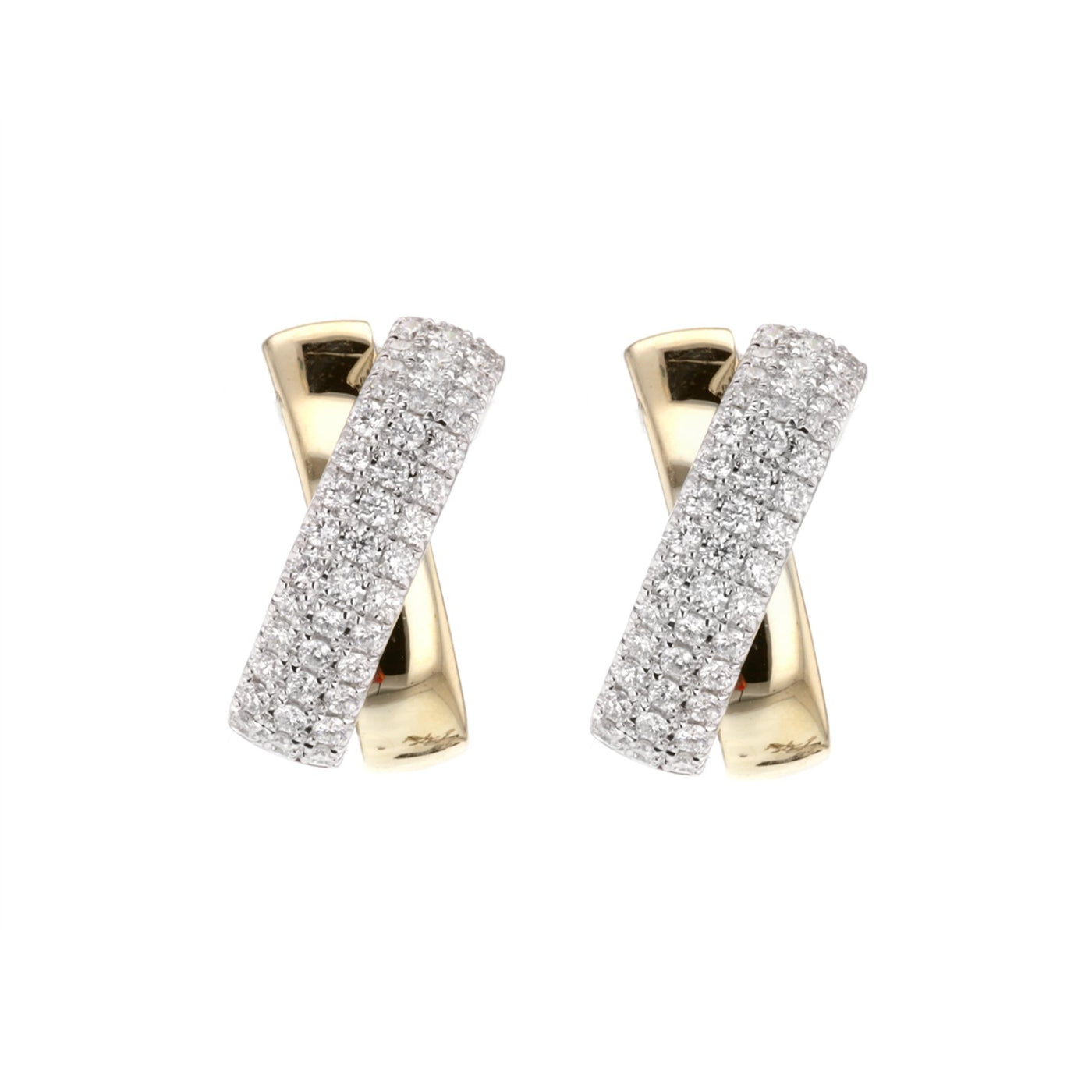 1.54ctw Diamond X 3-Row Earrings