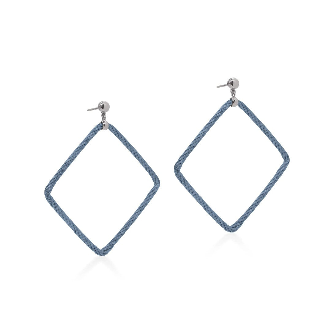 Square Drop Cable Earrings