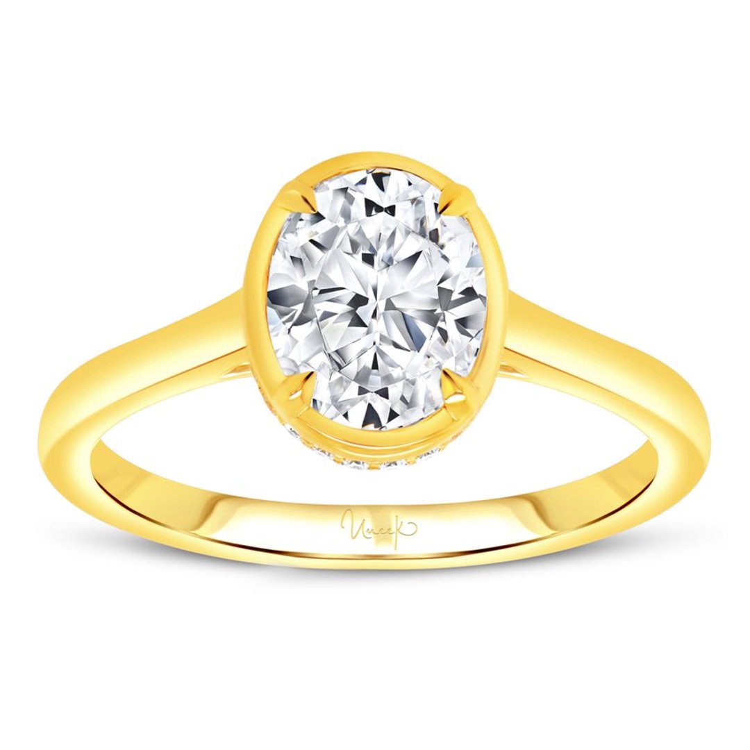 0.09 ctw Diamond Hidden Halo Engagement Ring