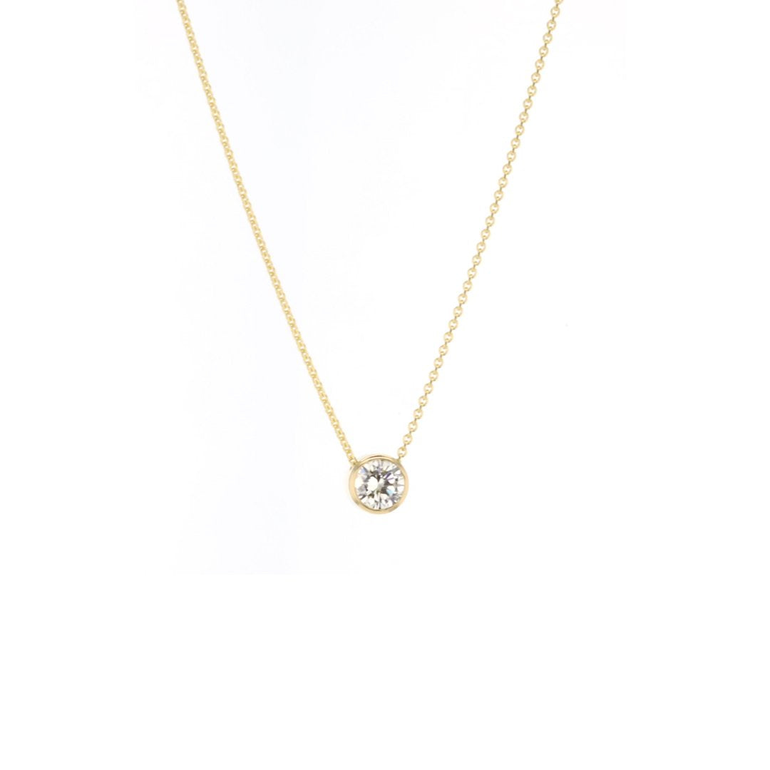 18" 0.50 ct Diamond Solitaire Bezel Necklace