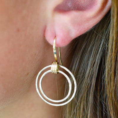 "Harmony" Drop Gold & Silver Earrings