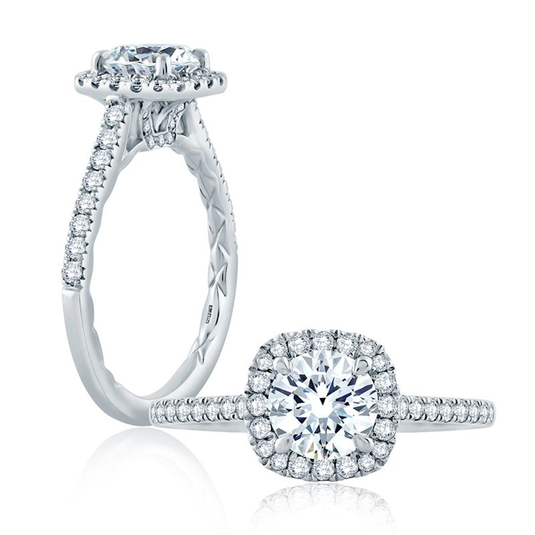 0.42 ctw Diamond Halo Engagement Ring