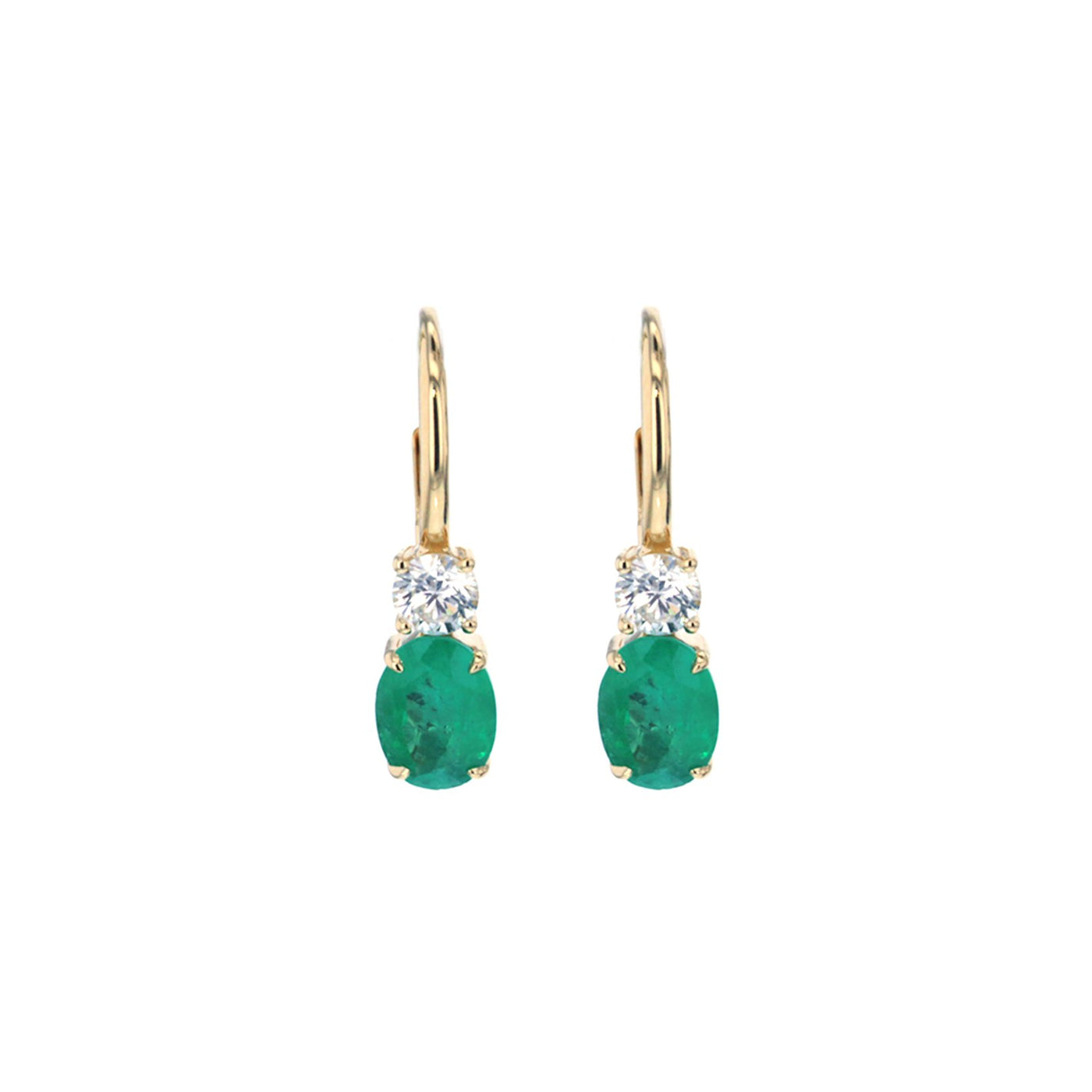 Emerald & Diamond Drop Earrings