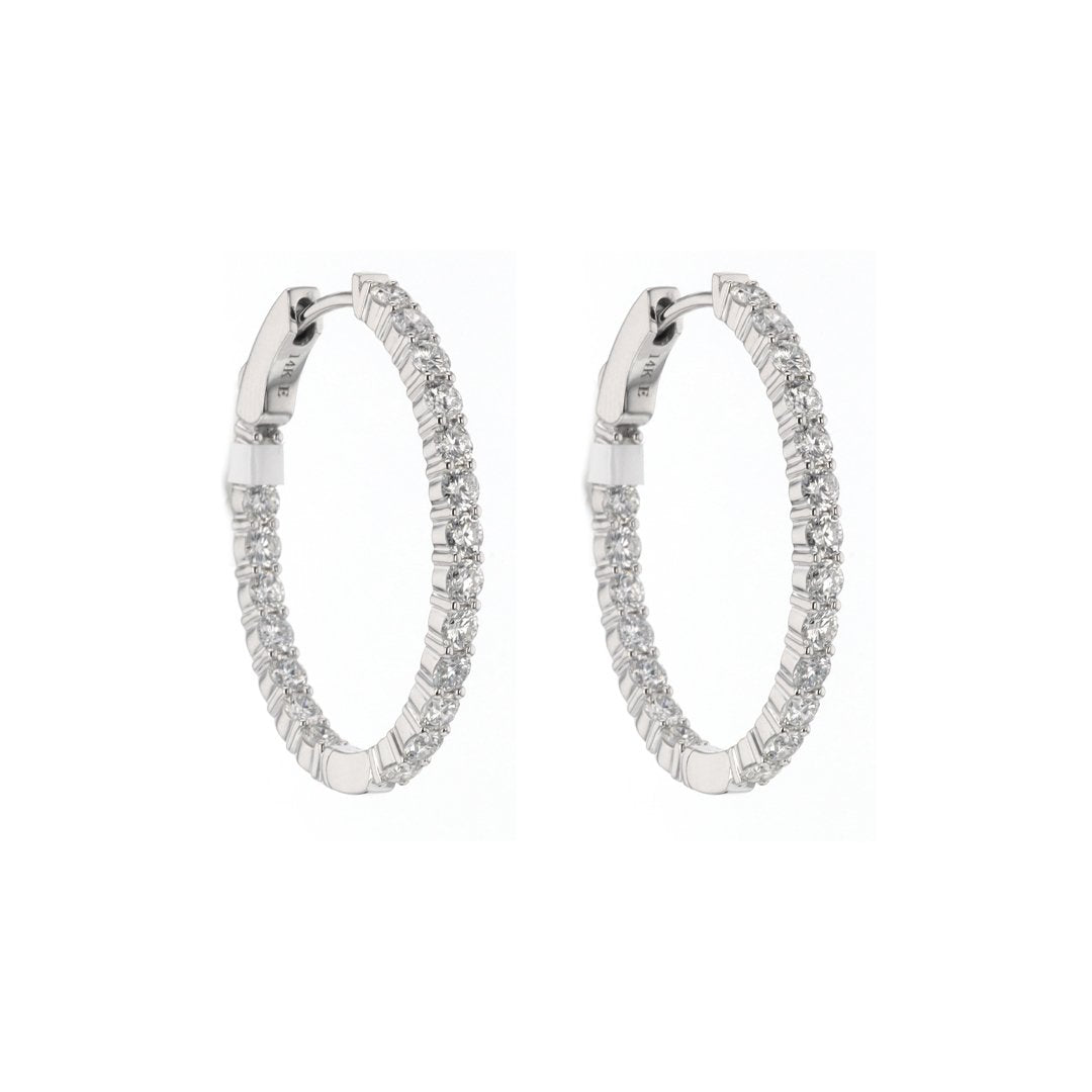 2.50 ctw Lab Grown Diamond Inside-Out Hoop Earrings