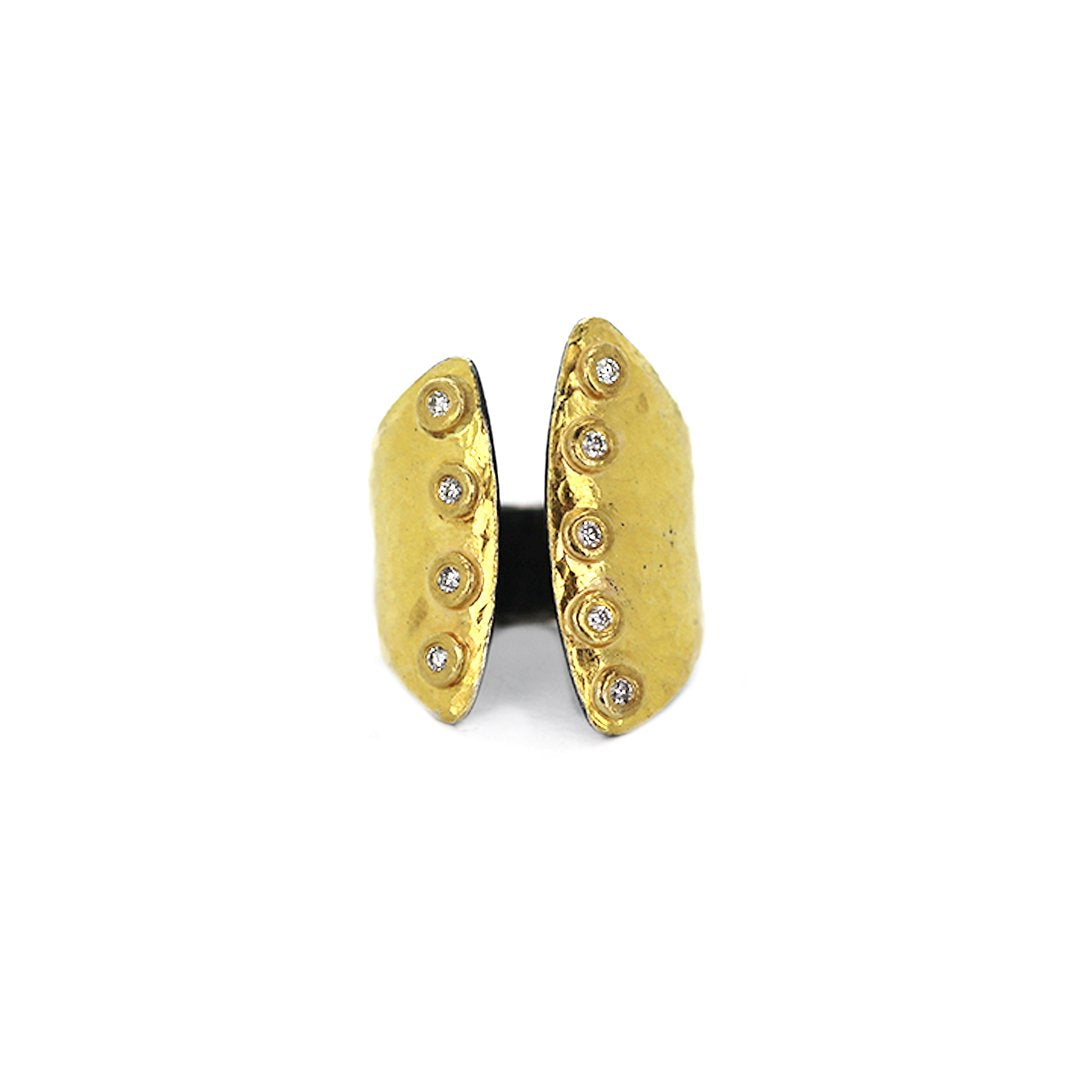 24K & Silver 0.20 ctw Diamond Ring