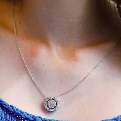 2.62 ctw Diamond Cluster Pendant Necklace