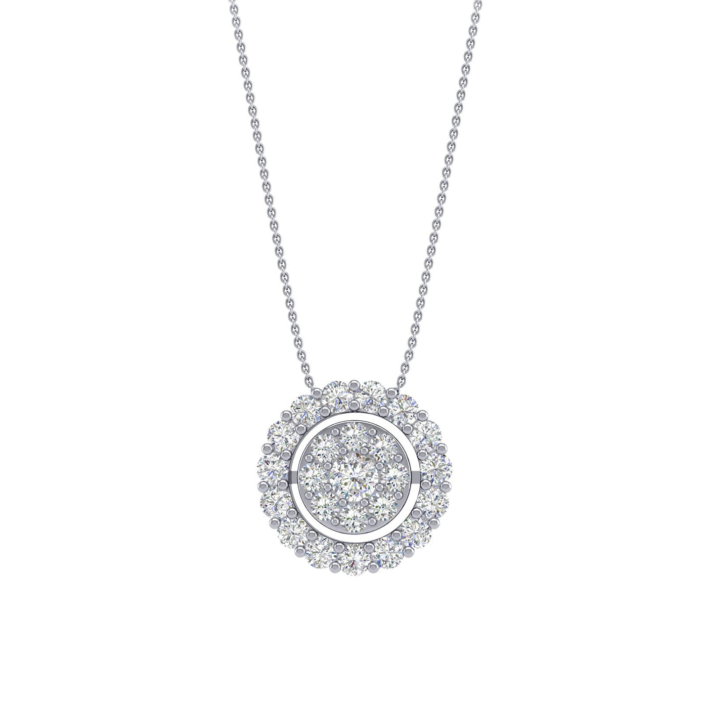 2.62 ctw Diamond Cluster Pendant Necklace