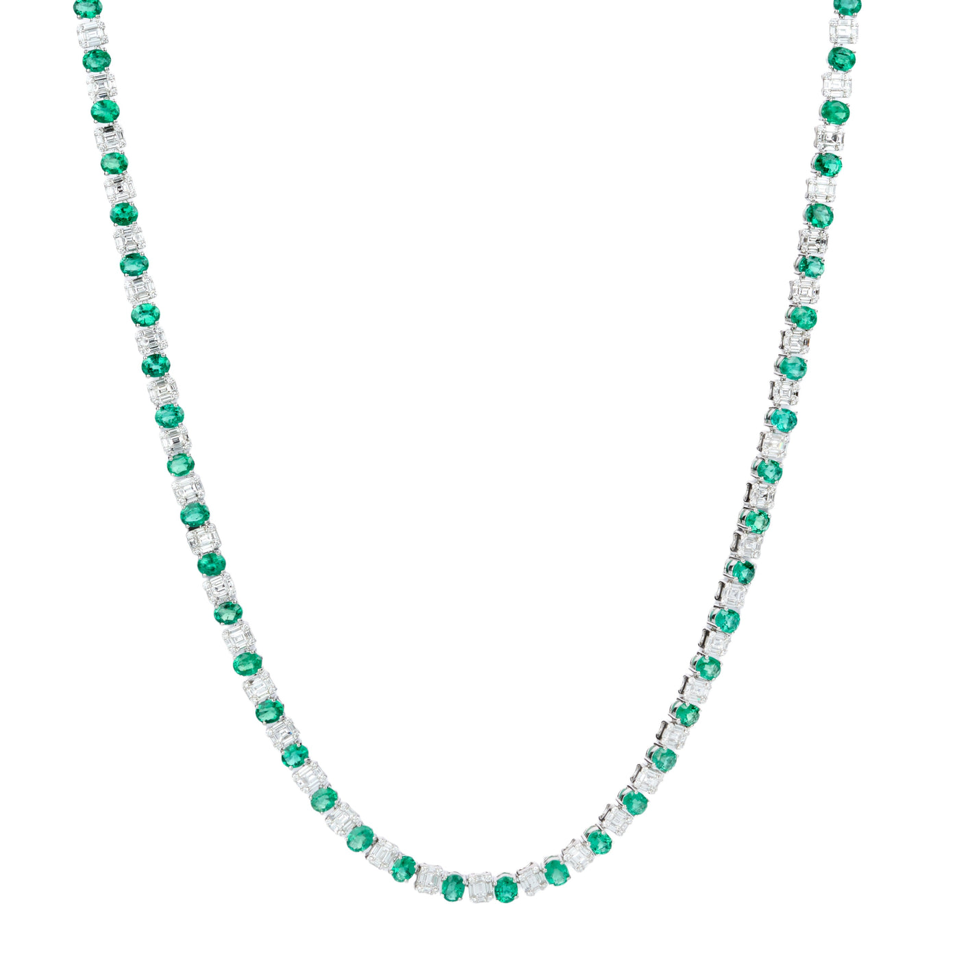 Emerald & Diamond Eternity Necklace