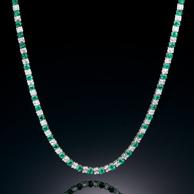 Emerald & Diamond Eternity Necklace
