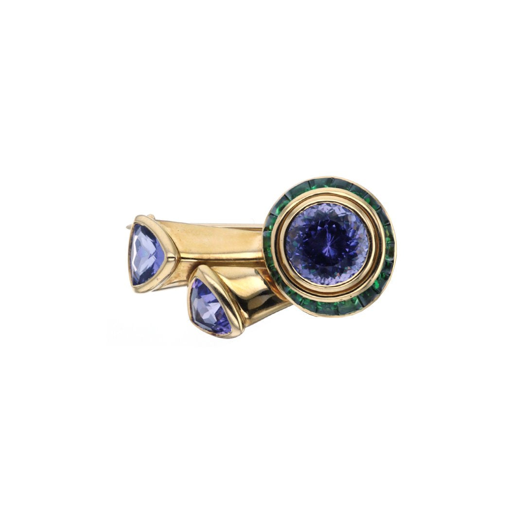 Tanzanite & Tsavorite Brooch