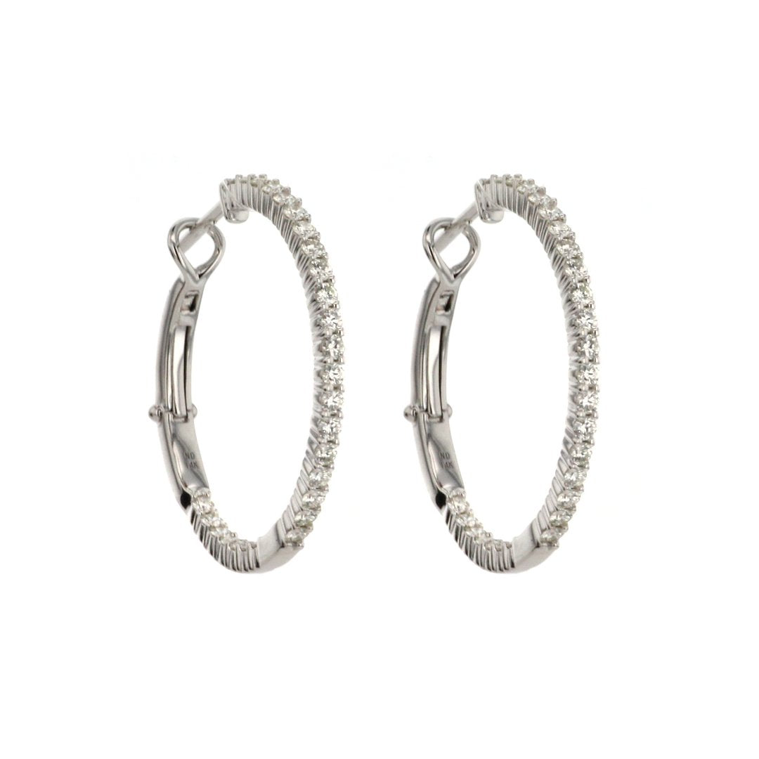 1.55 ctw Diamond 0.90" Inside-Out Hoop Earrings