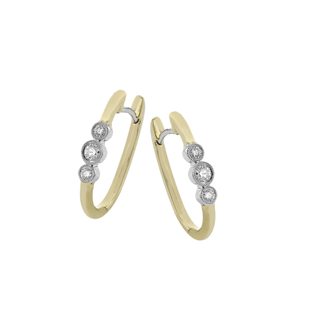 0.20 ctw Diamond Oval Huggie Earrings