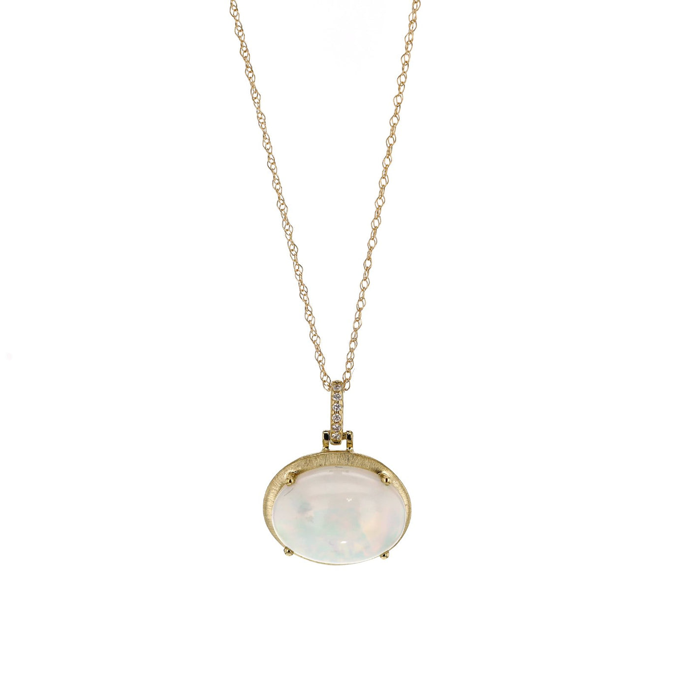 Opal & Diamond Pendant Necklace