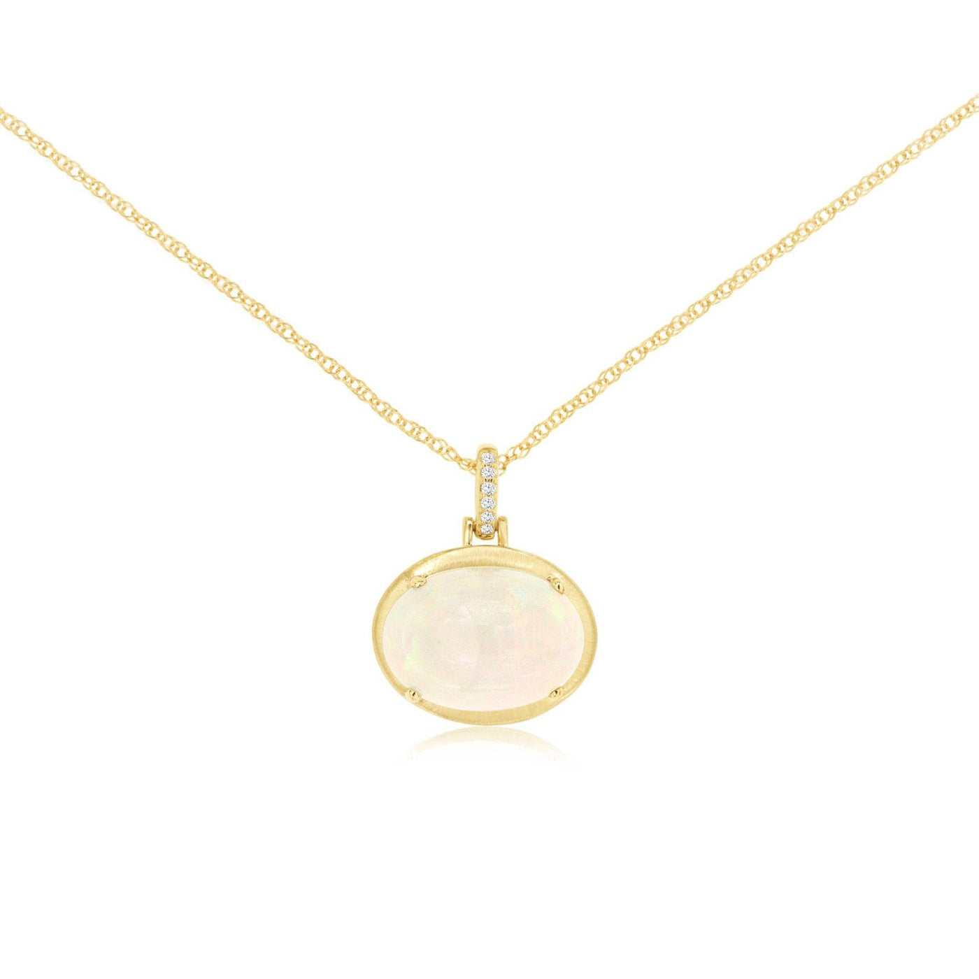 Opal & Diamond Pendant Necklace