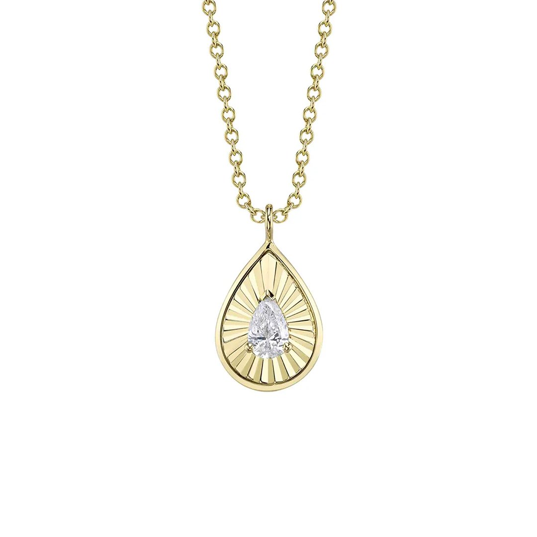 15+3" 0.15 ct Diamond Geo Cut Pear Necklace