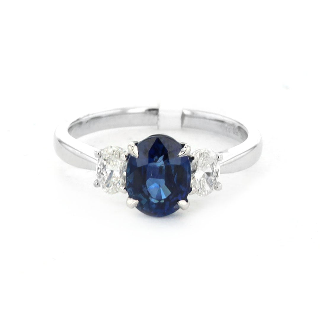 Blue Sapphire & Diamond Ring